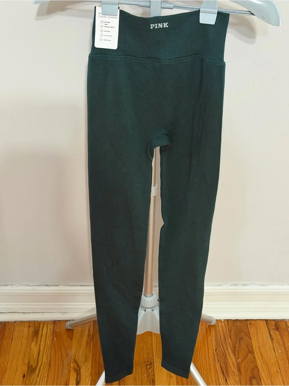 NWT PINK Victoria’s Secret High-Waist Leggings XS – Dark Green